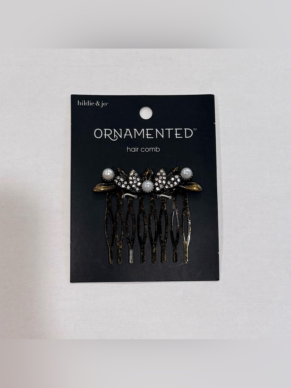 NEW hildie & jo ornamented antique gold hair comb